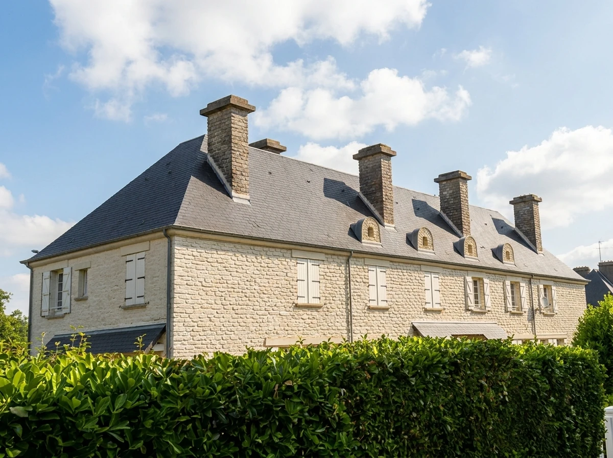 Chantier de couverture en extérieur avec ouvriers installant une charpente sur toiture